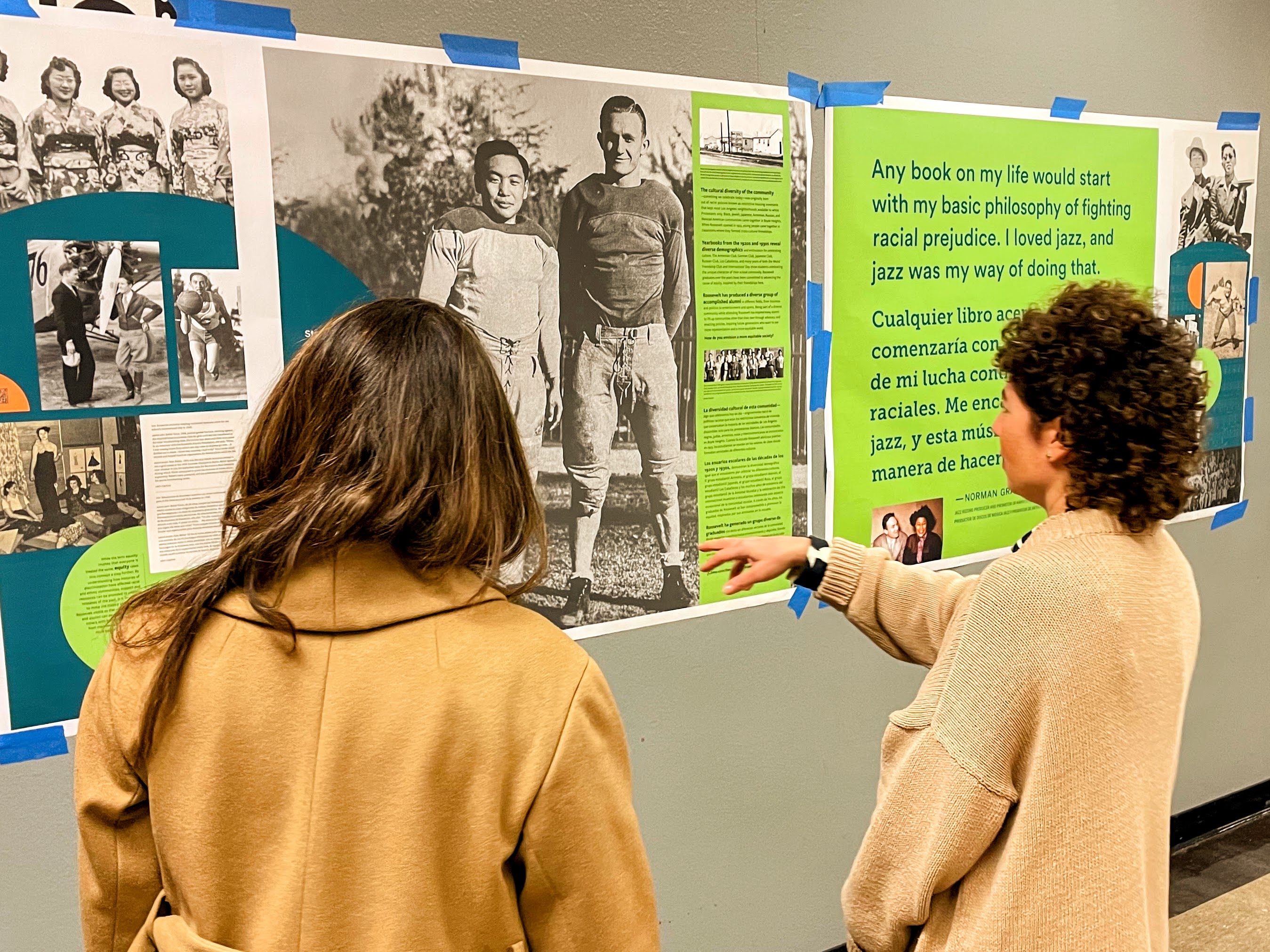 Mock up review with the Roosevelt High School project team